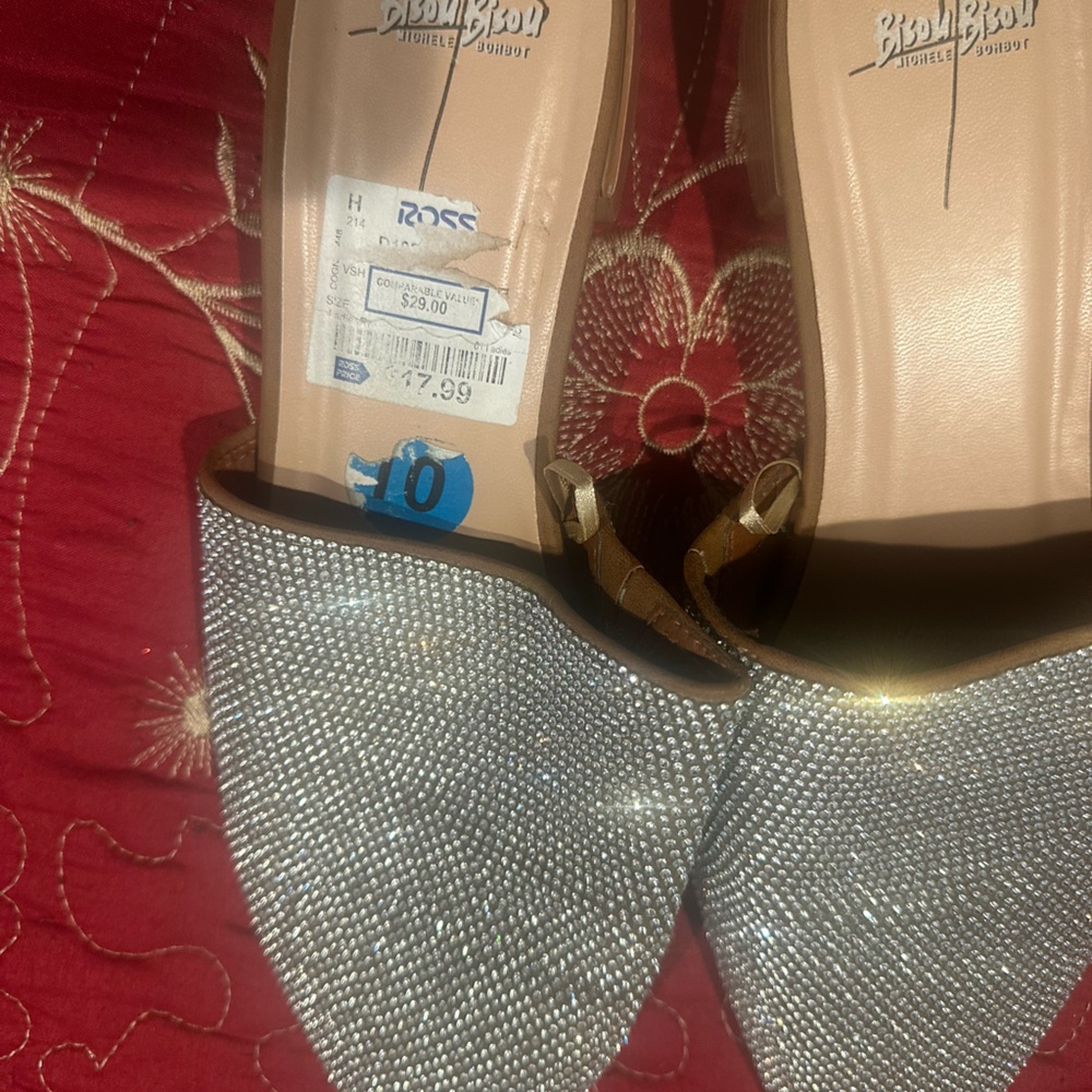 Bisou Bisou Glittering Silver Mules